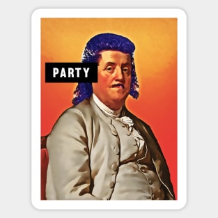 Party mullet Benjamin Franklin America 80's Sticker